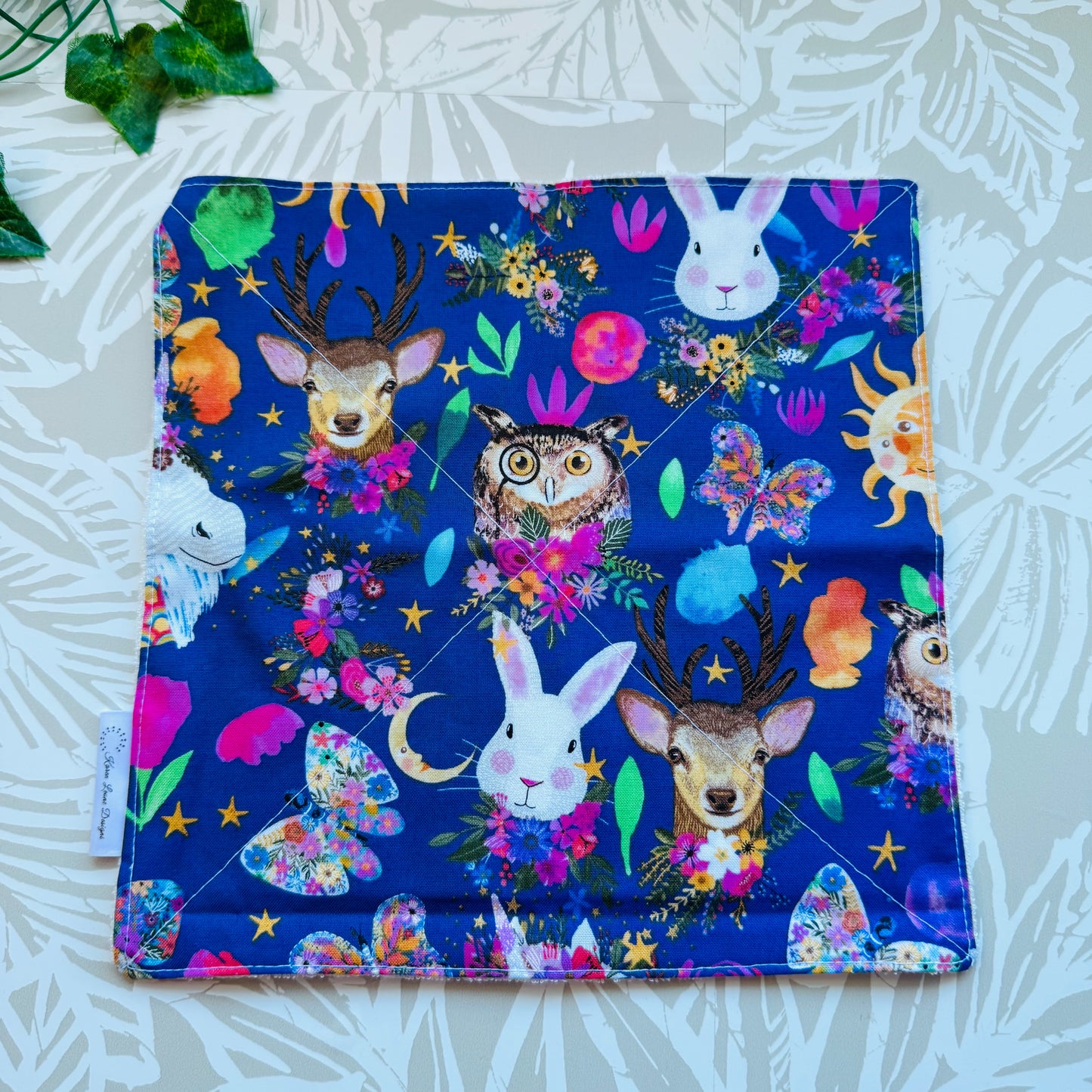 Purple Woodland Creature Wash Cloth