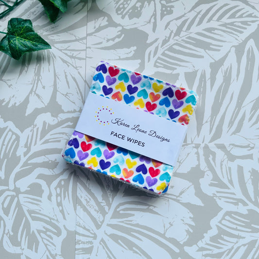 Rainbow Hearts Face Wipes