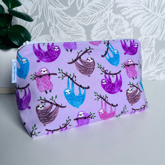 Pink Sloth Travel/Cosmetic Bag