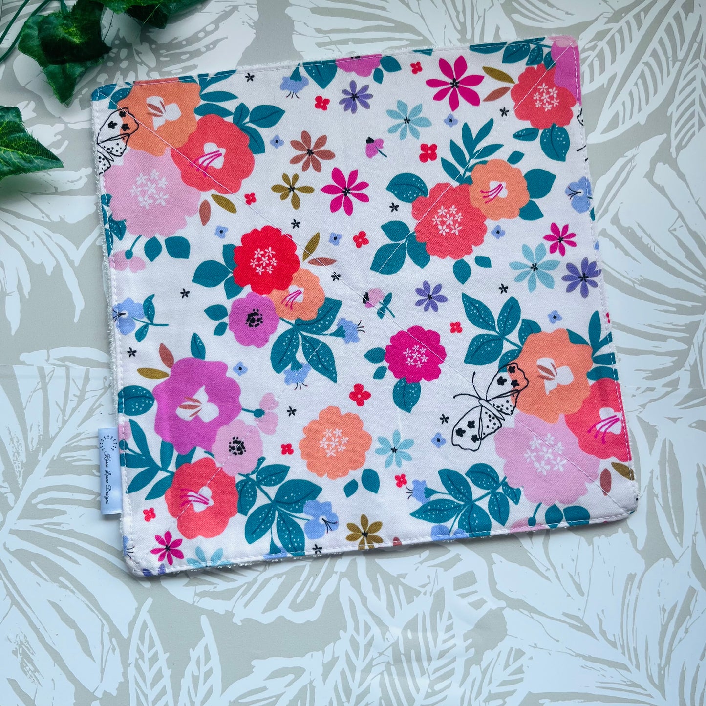 Floral & Butterfly Wash Cloth