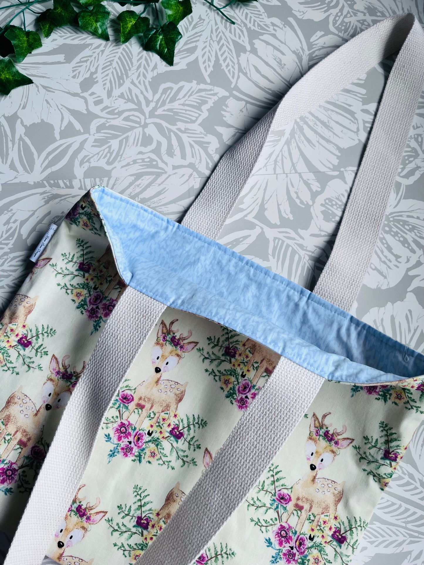 Floral Deer Market Tote
