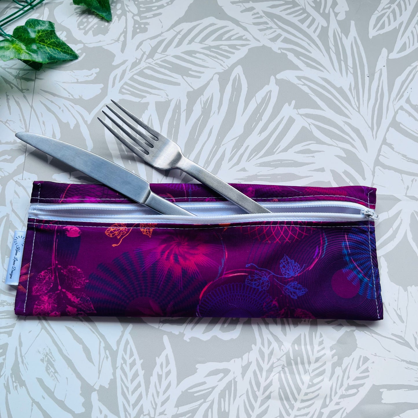 Pink & Purple Cutlery/Travel Bag