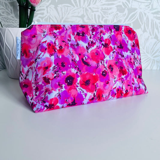 Pink Floral Travel/Cosmetic Bag