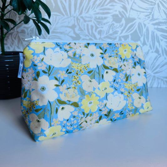 Yellow Floral Travel/Cosmetic Bag