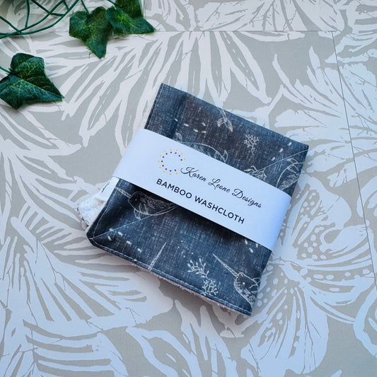 Grey Narwal Wash Cloth