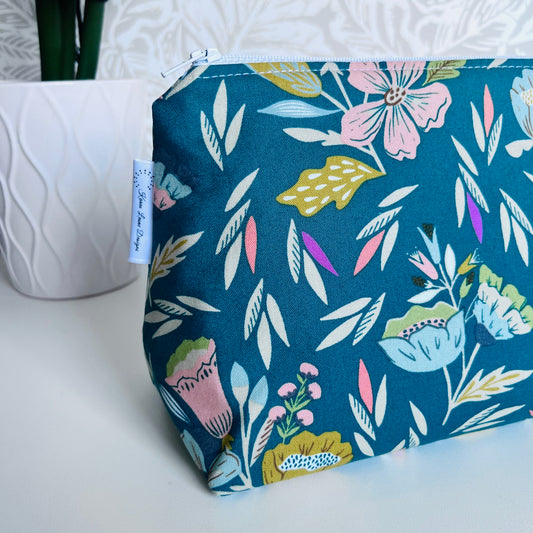 Green Floral Travel/Cosmetic Bag