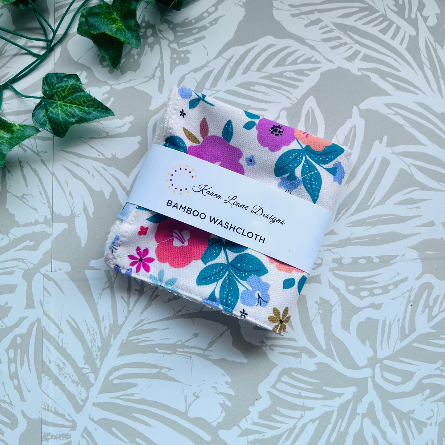 Floral & Butterfly Wash Cloth