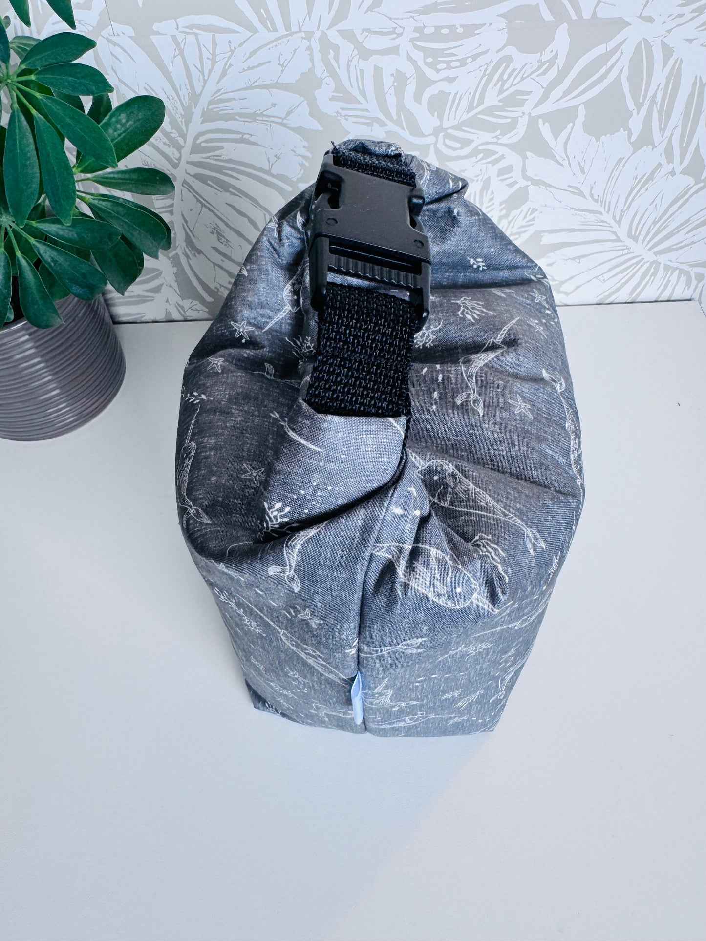 Grey Narwal Lunch Bag