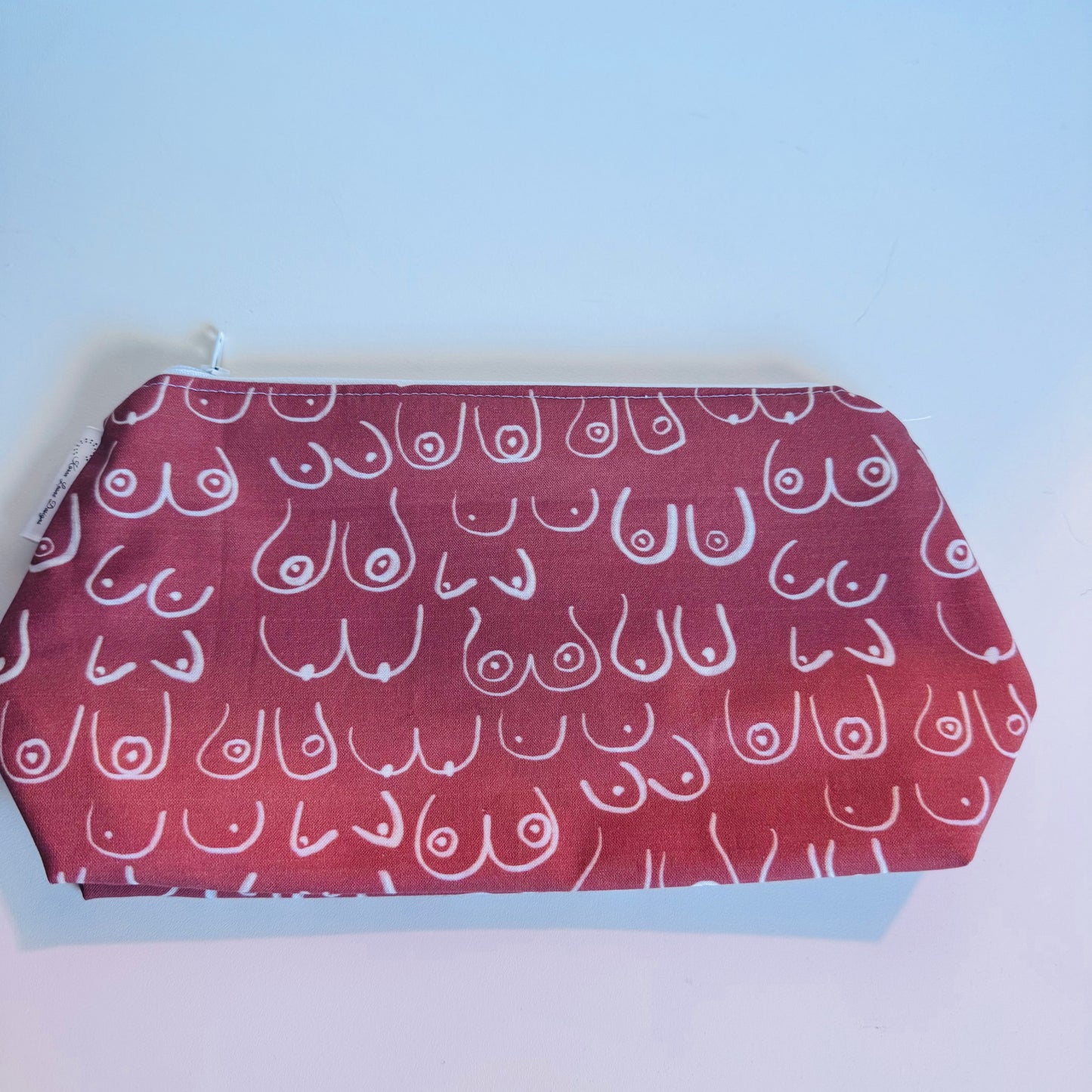 Brown/White Boob Travel/Cosmetic Bag