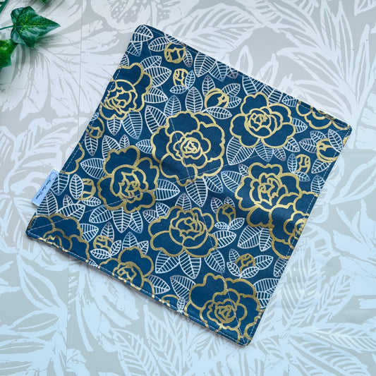 Gold & Grey Flower Wash Cloth