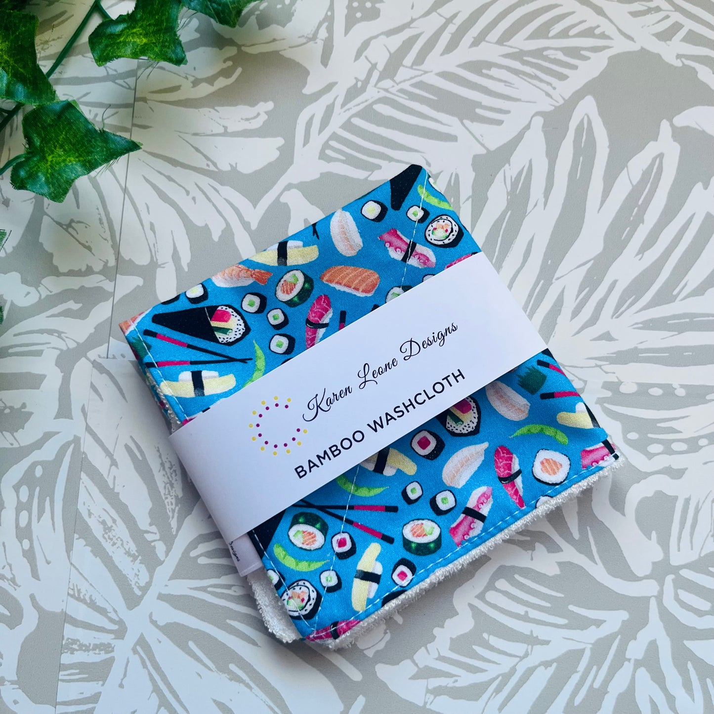 Blue Sushi Wash Cloth