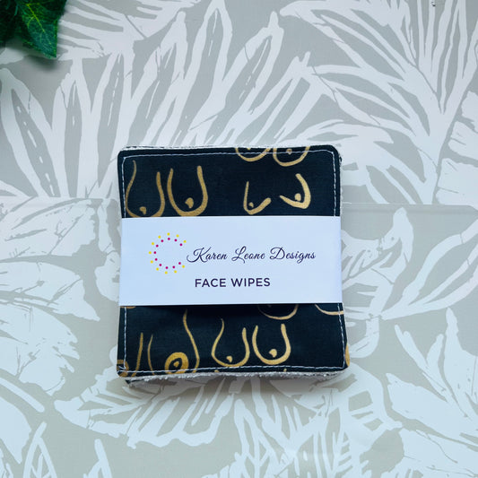 Black & Gold Boob Face Wipe