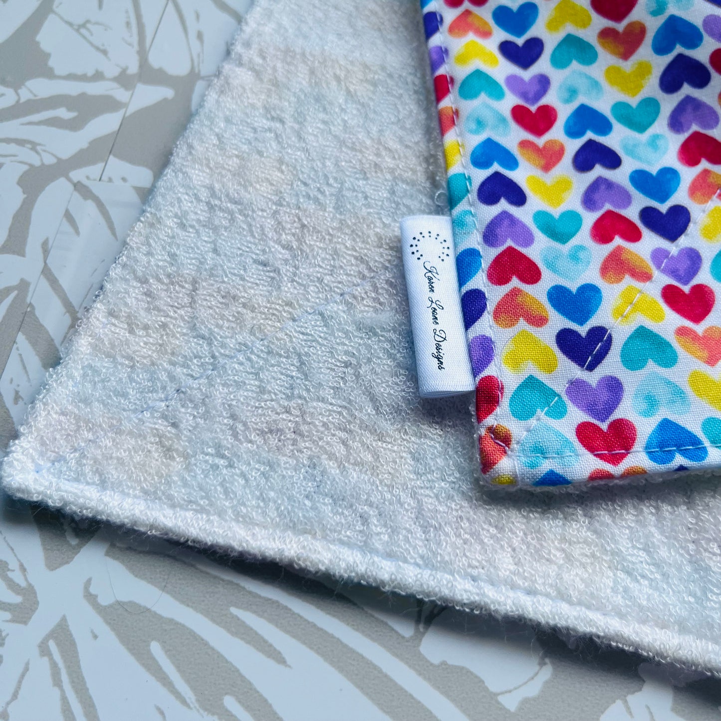 Rainbow Hearts Wash Cloth
