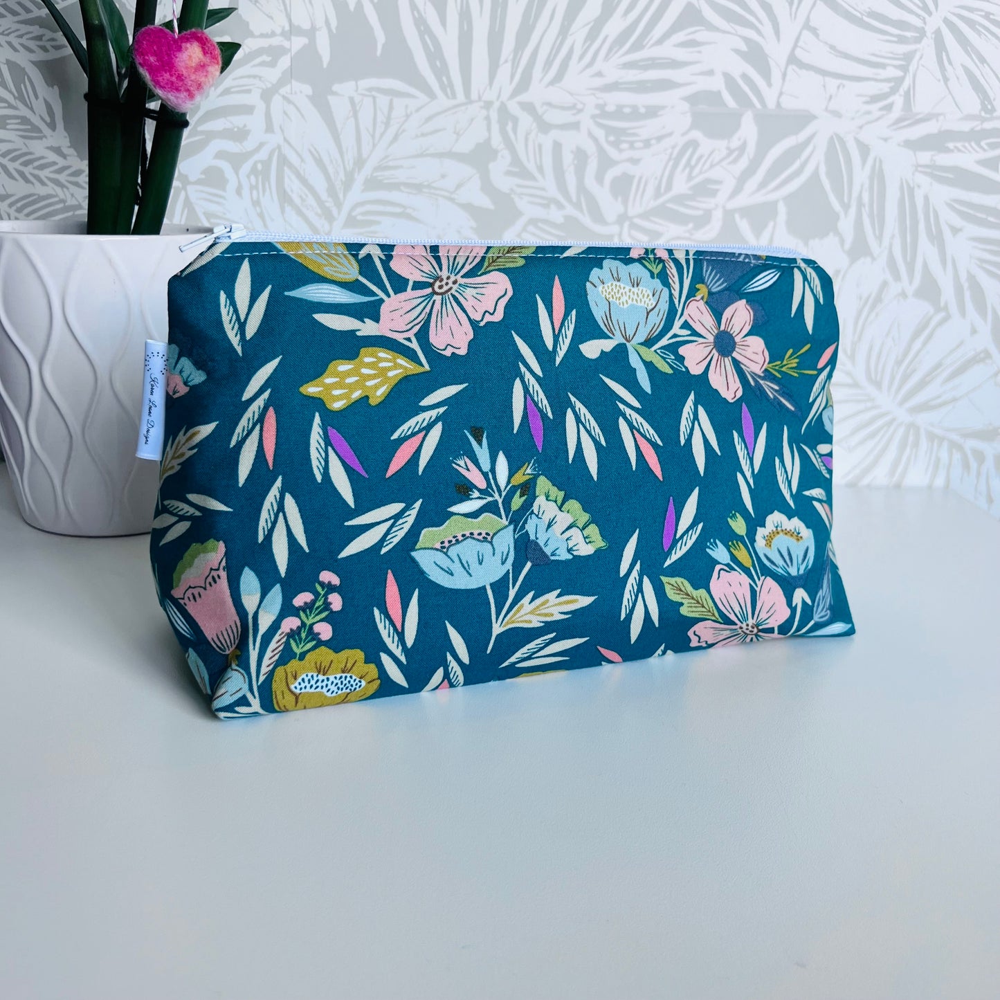 Green Floral Travel/Cosmetic Bag