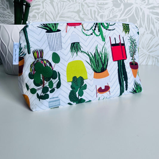 White Plant Travel/Cosmetic Bag