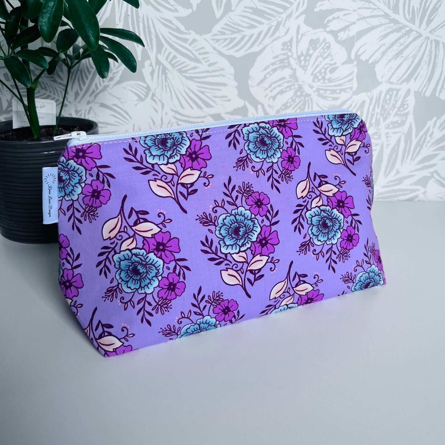 Purple Floral Travel/Cosmetic Bag