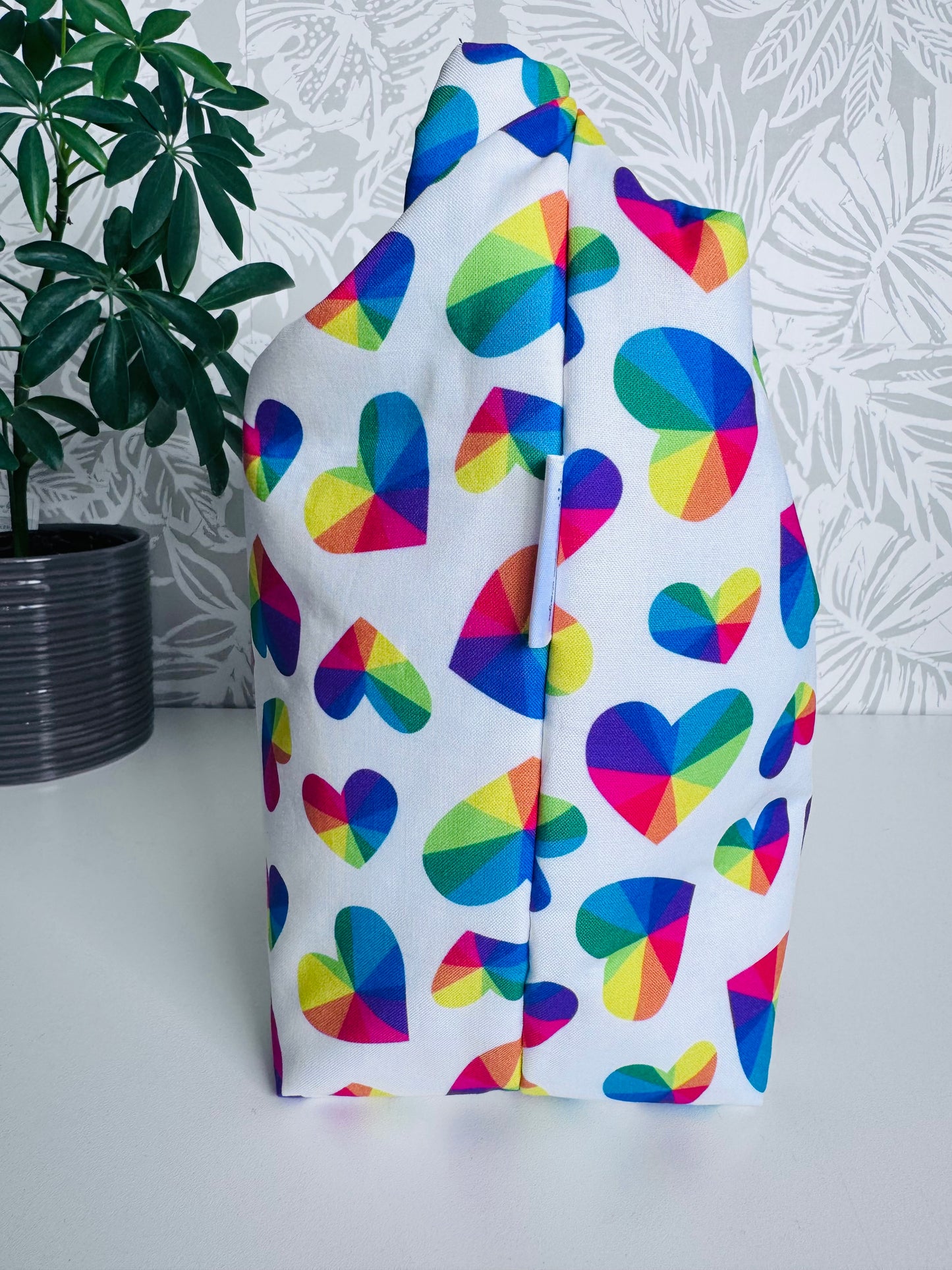 Geo Rainbow Hearts Lunch Bag