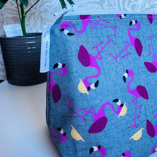Construction Flamingo Travel/Cosmetic Bag