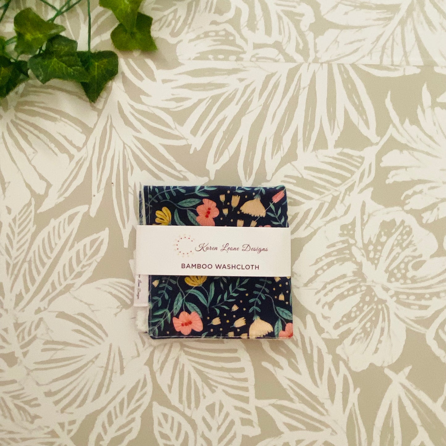 Blue Floral Wash Cloth