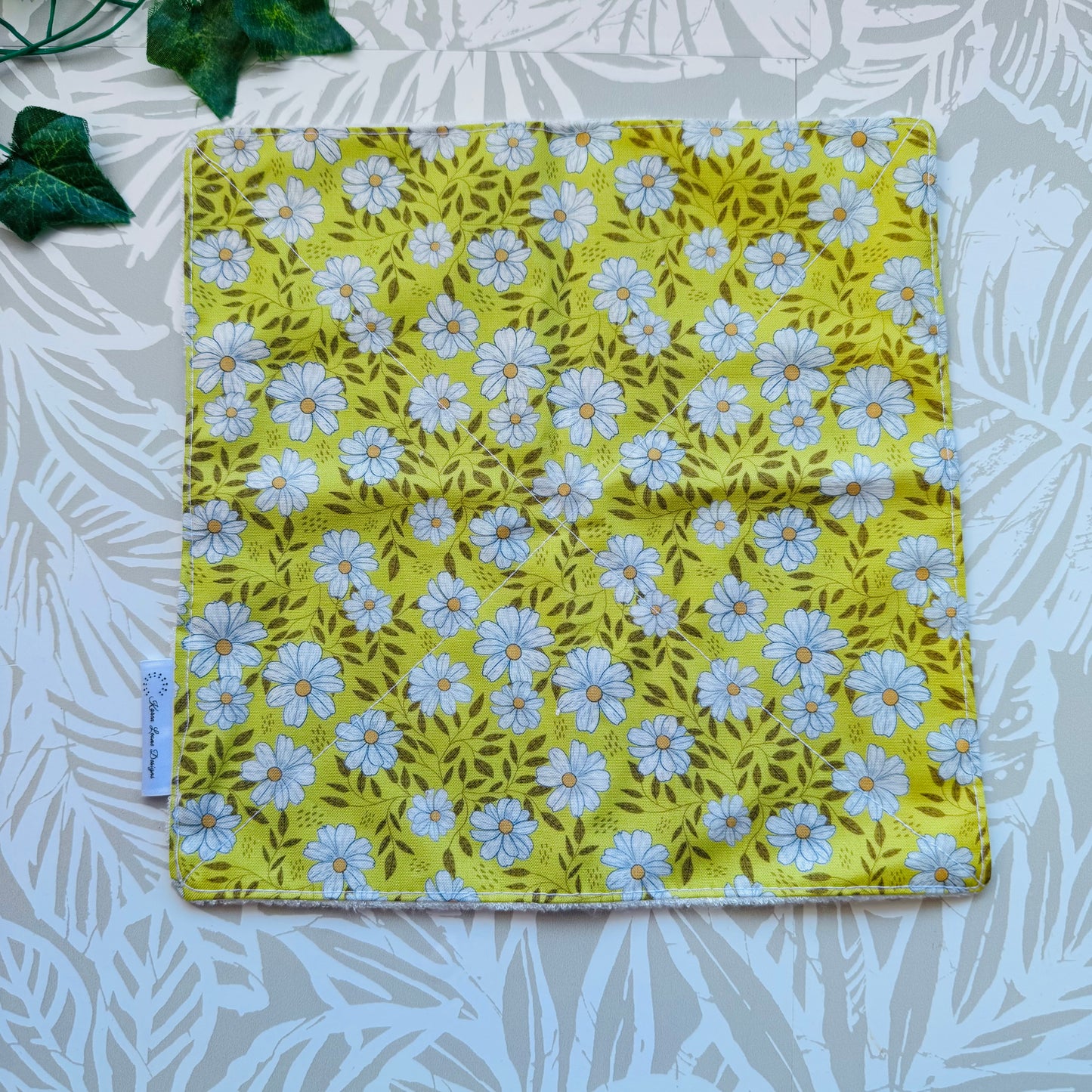 Yellow Floral Wash Cloth