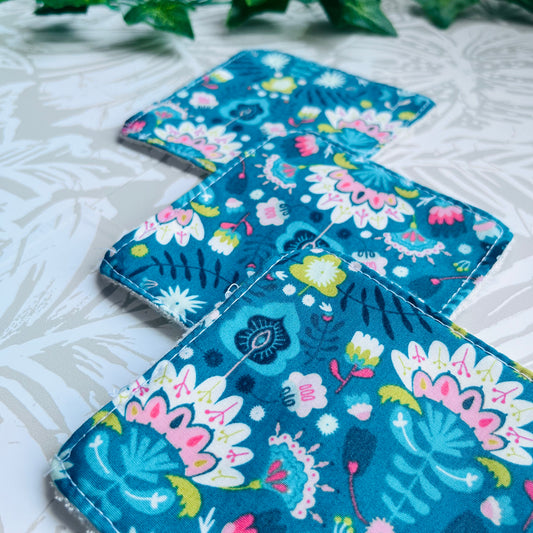 Turquoise Floral Face Wipes