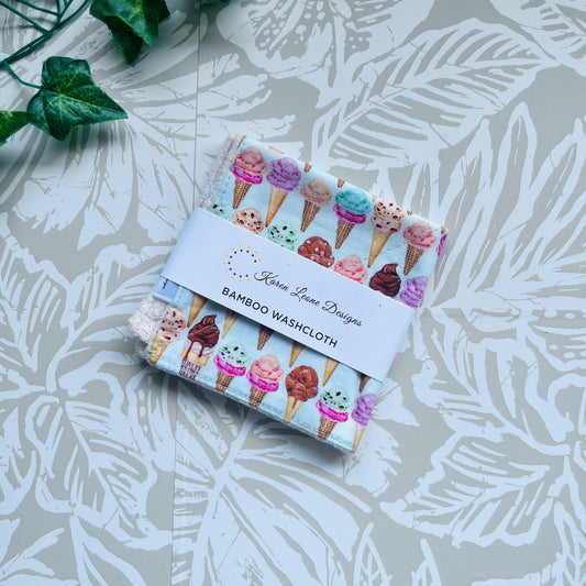 Ice Cream Cone Wash Cloth