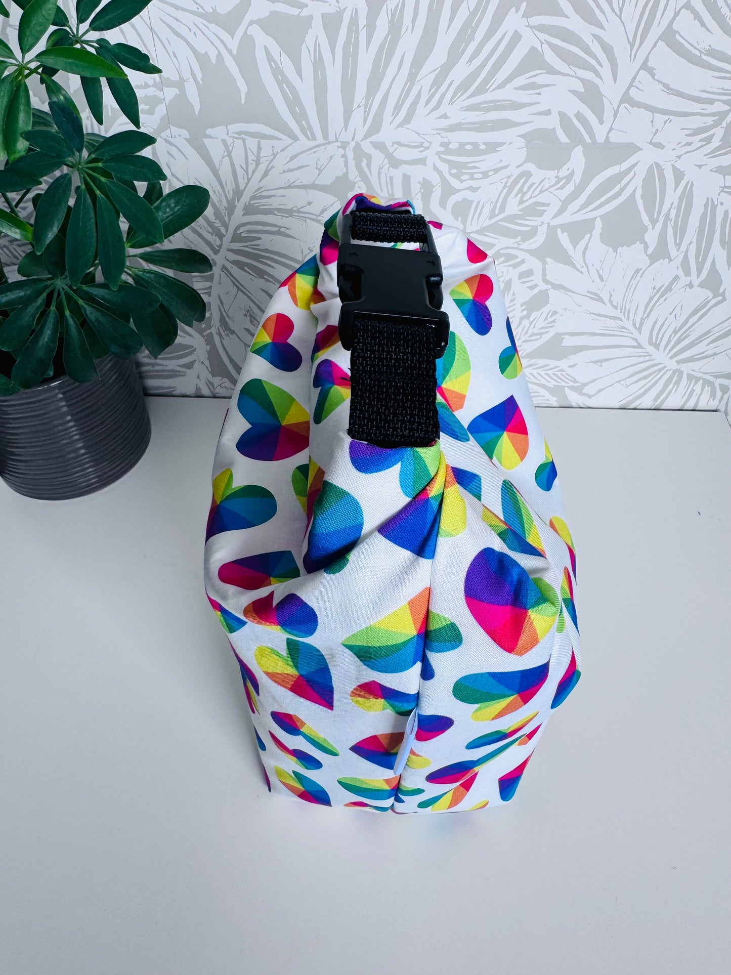 Geo Rainbow Hearts Lunch Bag