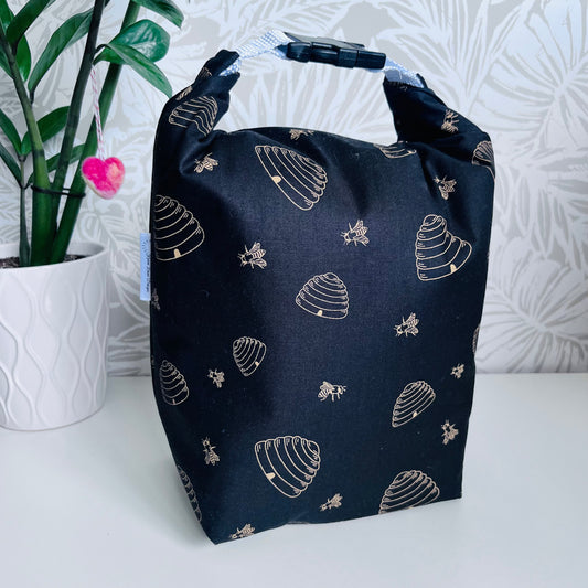 Black Bee & Hive Lunch Bag