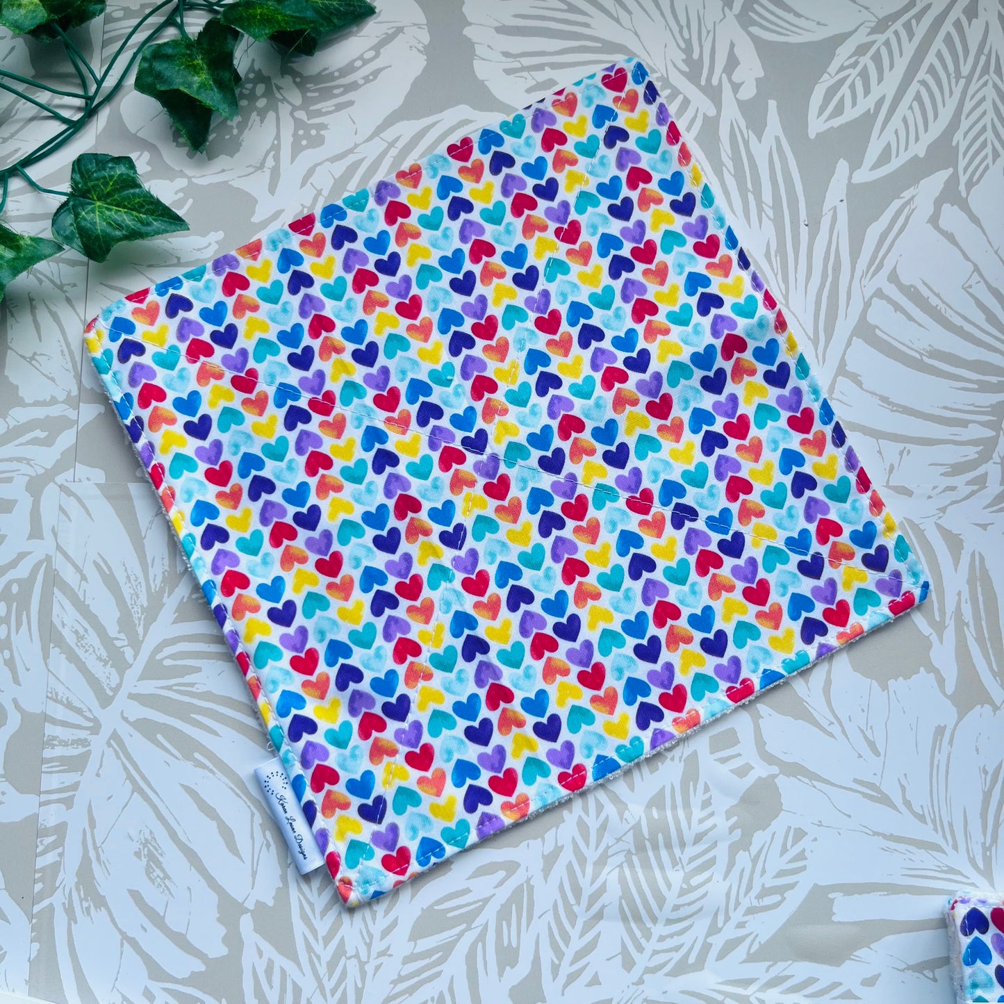 Rainbow Hearts Wash Cloth