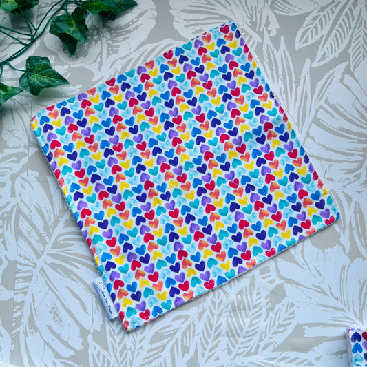 Rainbow Hearts Wash Cloth