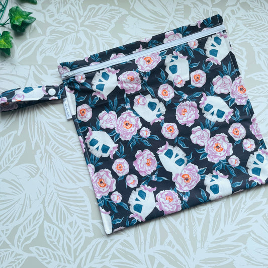 Skull & Floral  Wet Bag