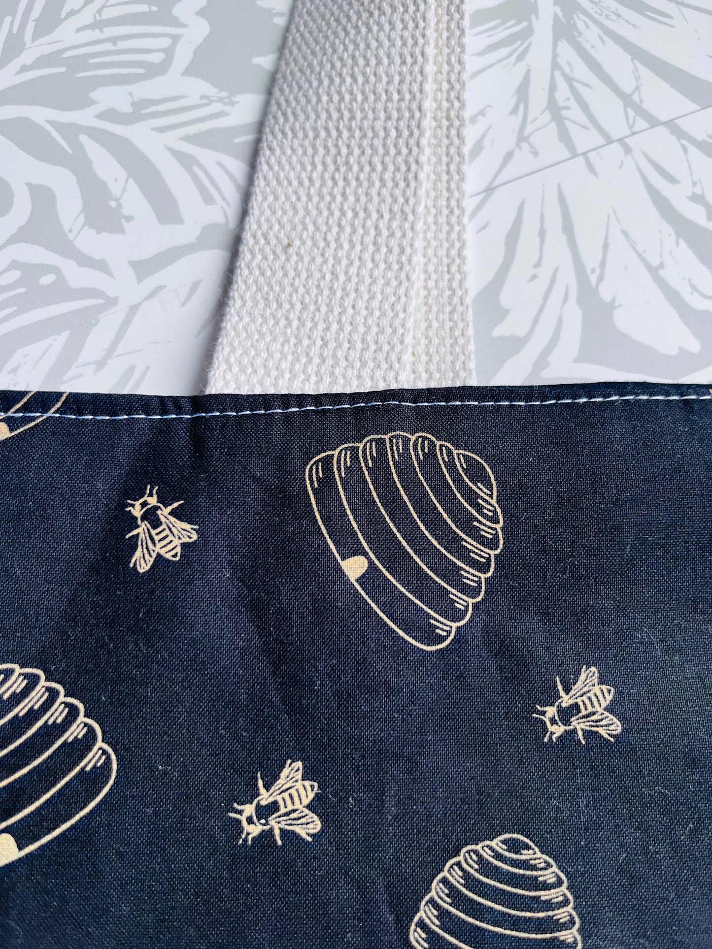 Black Bee Hive Market Tote