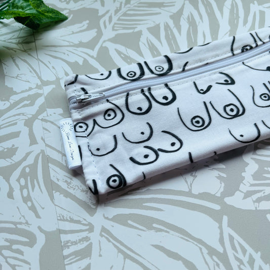White Boob Cutlery/Travel Bag