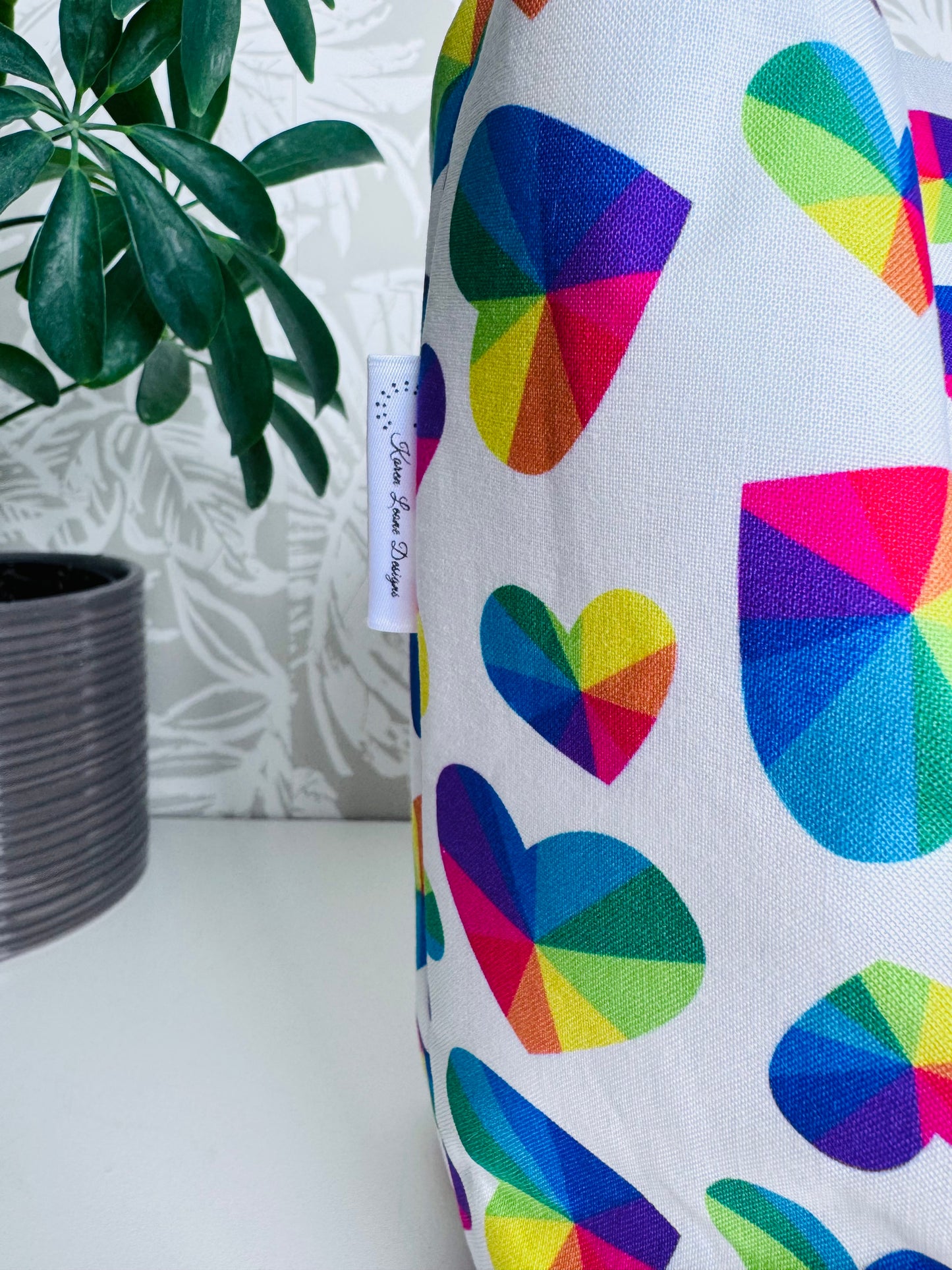 Geo Rainbow Hearts Lunch Bag