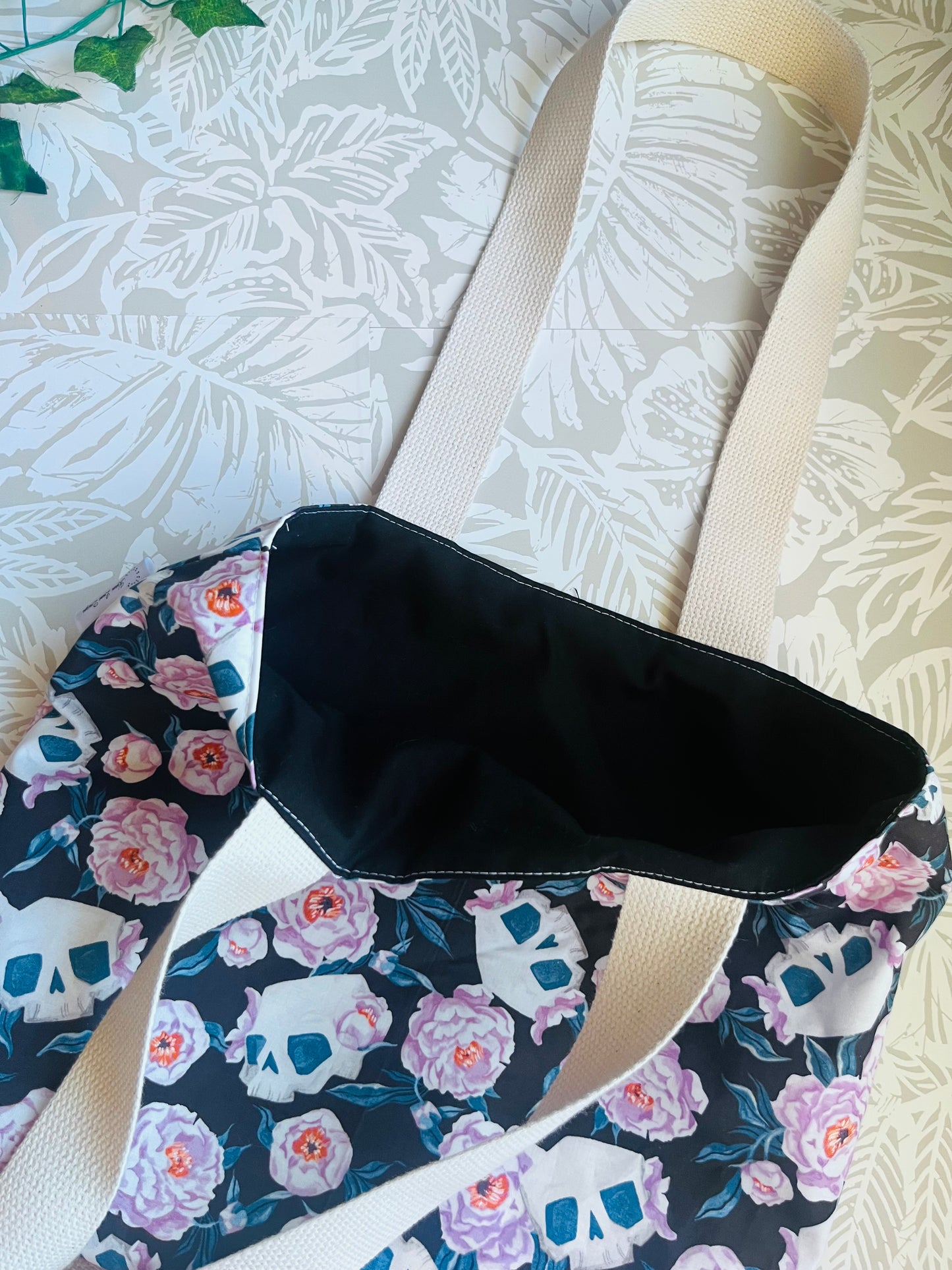 Floral Skull Market Tote