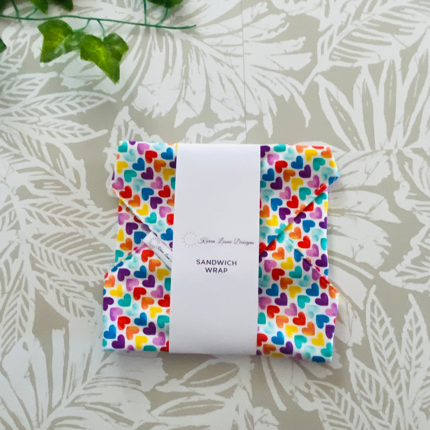 Rainbow Hearts Sandwich Wrap