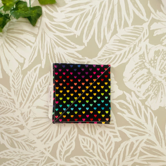 Rainbow Hearts Wash Cloth