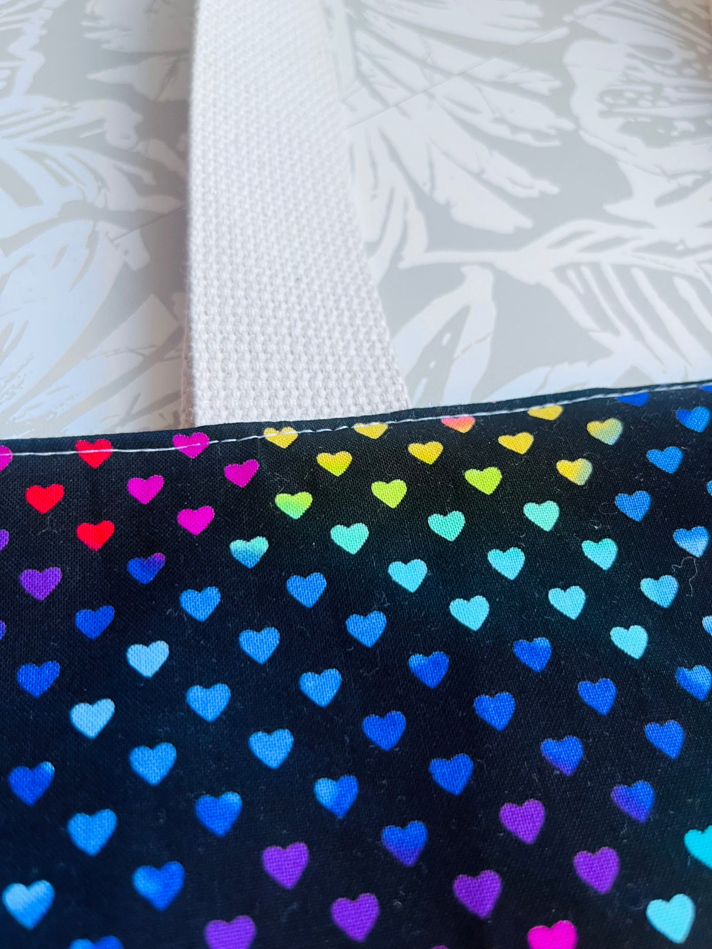 Rainbow Hearts Market Tote