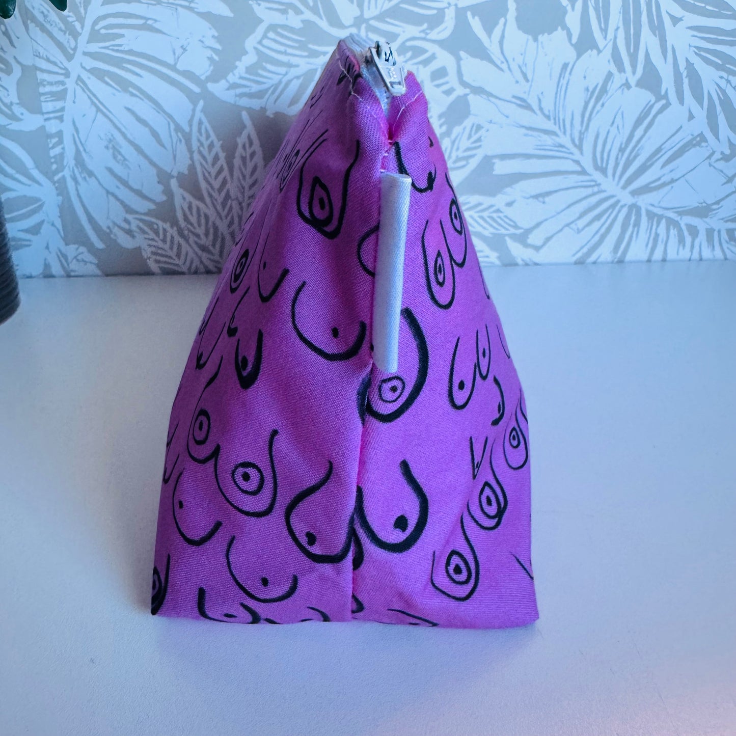 Pink/Black Boob Travel/Cosmetic Bag