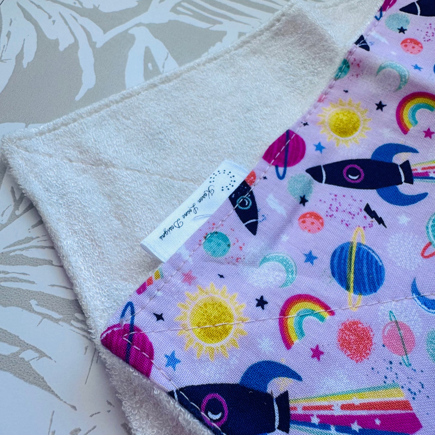 Pink Space Ship Wash Cloth