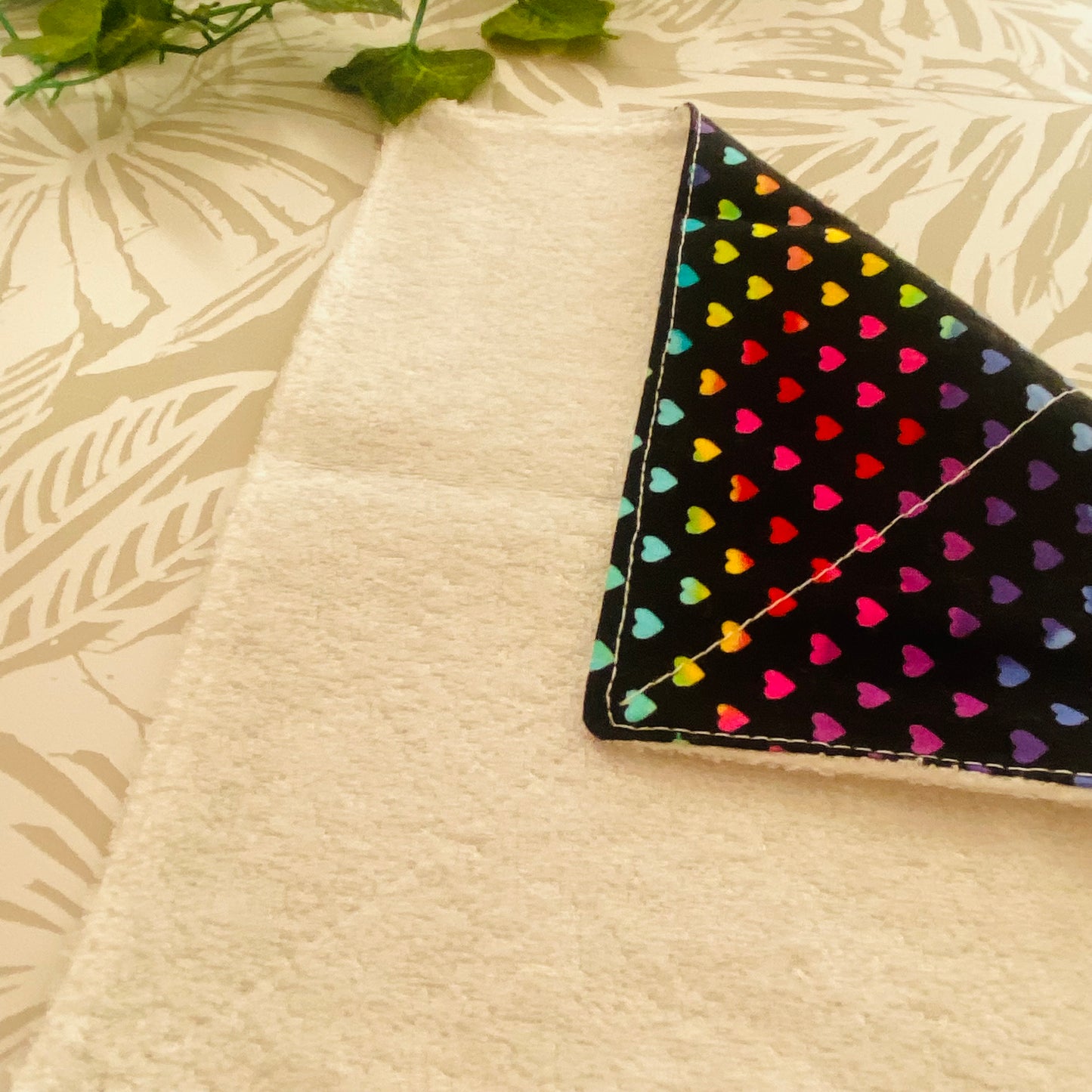 Rainbow Hearts Wash Cloth