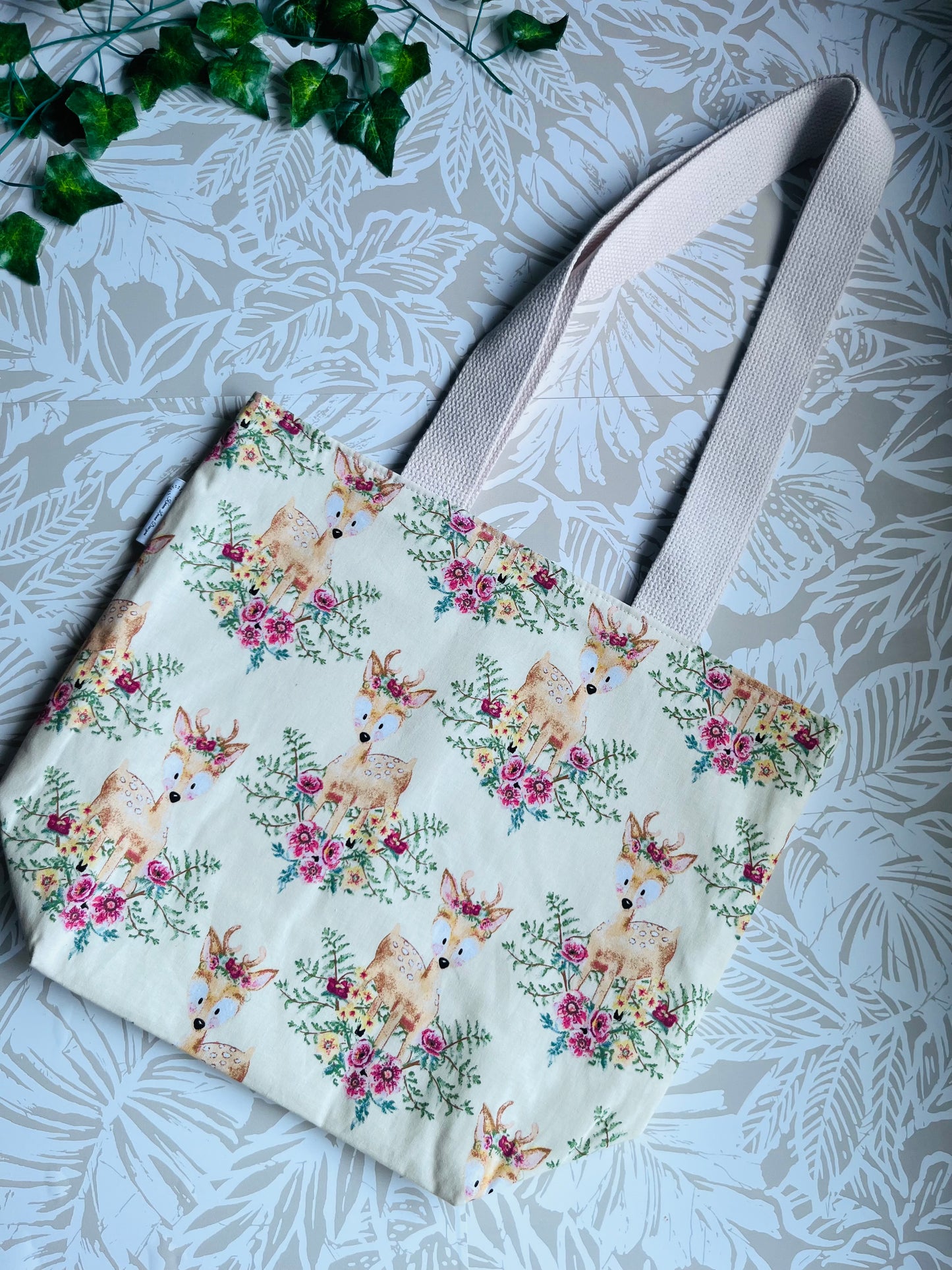 Floral Deer Market Tote