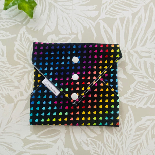 Black Rainbow Hearts Sandwich Wrap