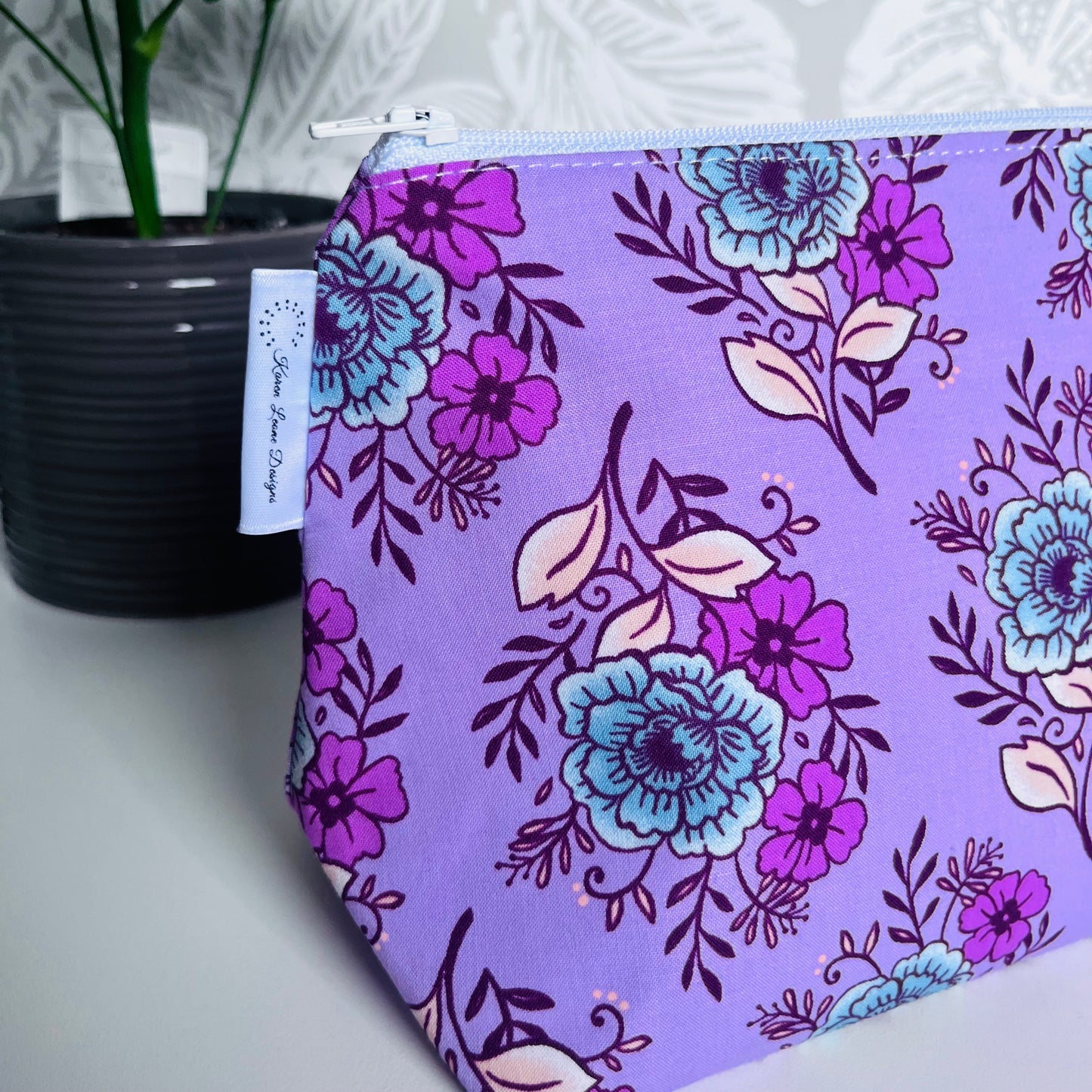 Purple Floral Travel/Cosmetic Bag