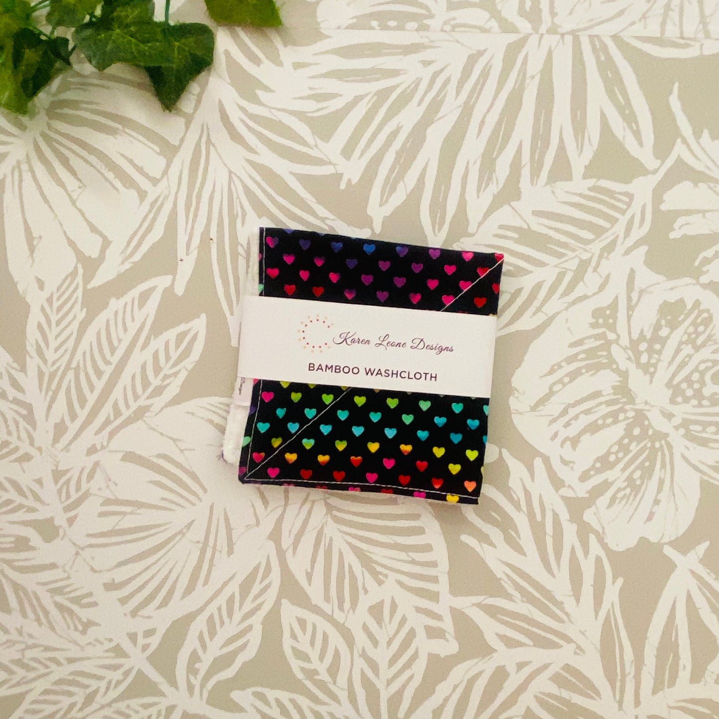 Rainbow Hearts Wash Cloth