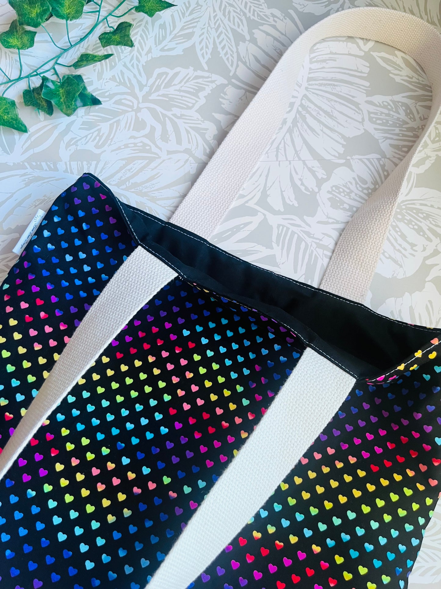 Rainbow Hearts Market Tote