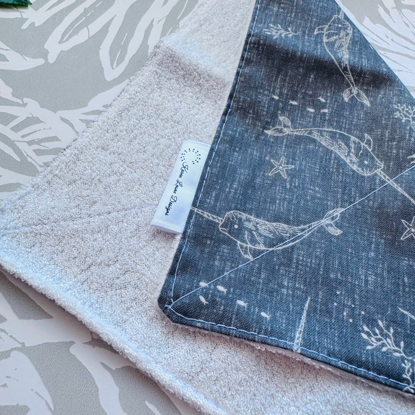 Grey Narwal Wash Cloth