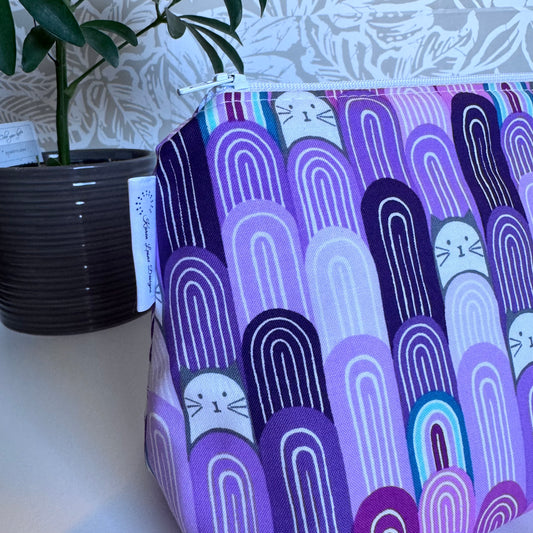 Pink/Purple Kitty Travel/Cosmetic Bag