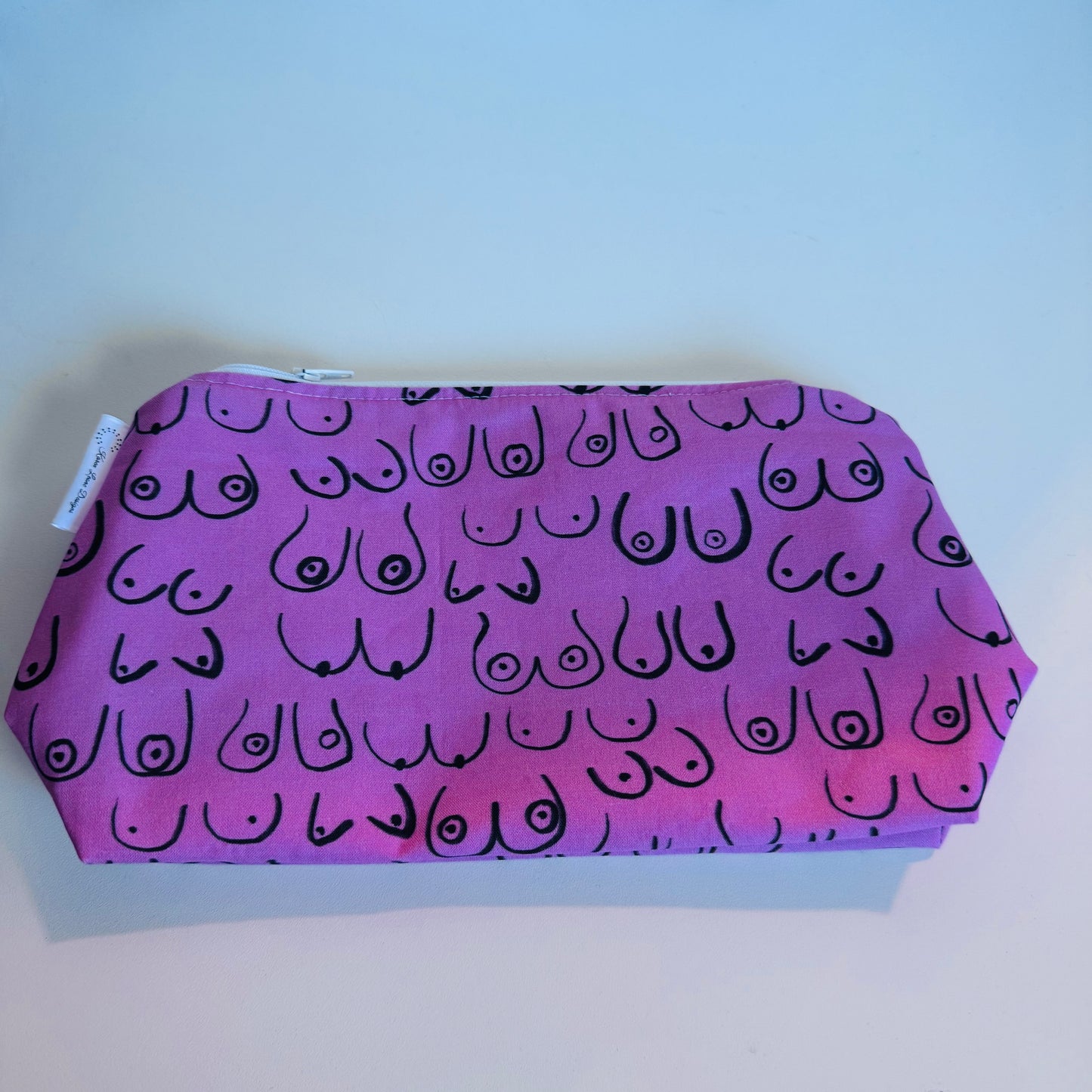 Pink/Black Boob Travel/Cosmetic Bag