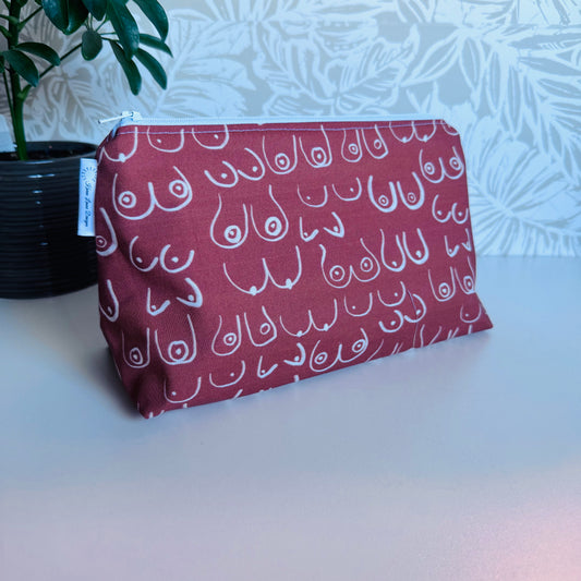 Brown/White Boob Travel/Cosmetic Bag